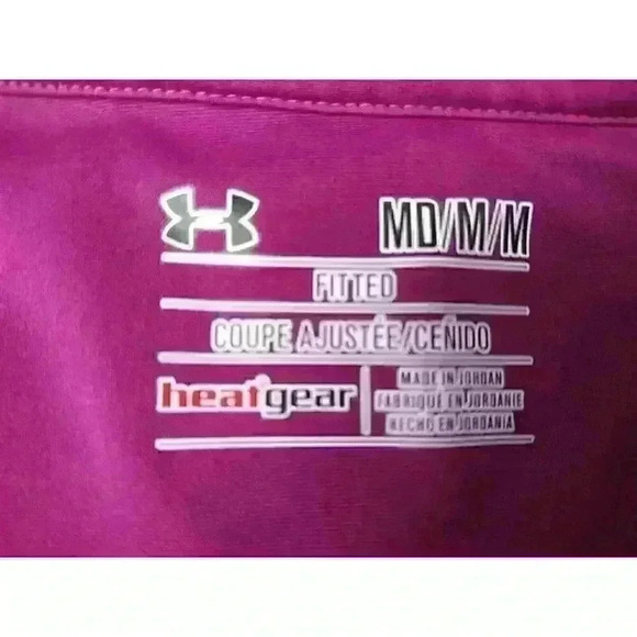 Under Armour Heatgear Fitted Alpha T-Shirt Raspberry Pink 1248505 Womens Medium - Picture 3 of 6